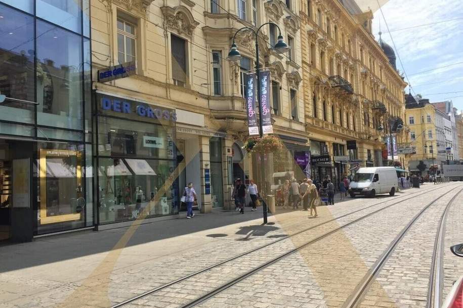 Optimales Geschäftslokal mit sehr hoher Fußgängerfrequenz direkt an Linzer Landstraße zu vermieten!, Gewerbeobjekt-miete, 16.992,49,€, 4020 Linz(Stadt)