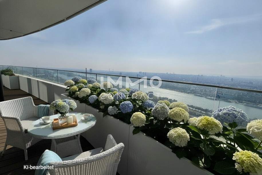 Ausblick wohin das Auge reicht - 39. Stock Erstbezug (Doorman, Gym, Sauna, Pool, Lounges u.v.m), Wohnung-kauf, 424.710,€, 1220 Wien 22., Donaustadt