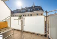 Helle, klimatisierte und möblierte Stadtwohnung: 2 Zimmer + Küche + Balkon (Abendsonne!) nahe U1 ab 1.8.26