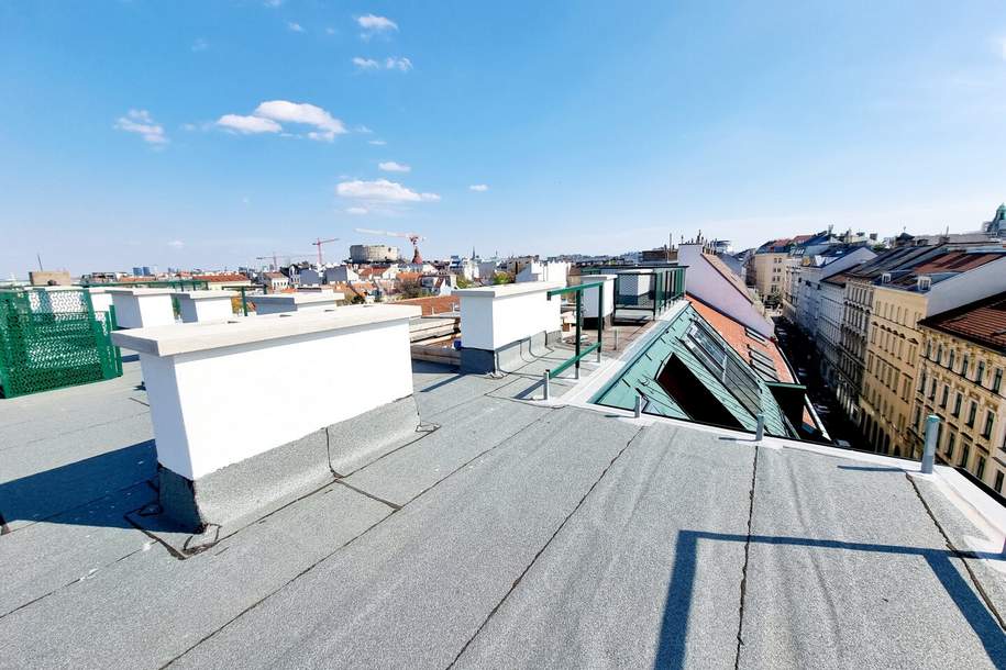 Neuer Preis! Einzigartige Eckwohnung im Dachgeschoss! Rarität in 1070 Wien! Viel Glas + 4 Zimmer + Atemberaubender Wienblick + Hochwertige Ausstattung + Beste Lage im Herzen der City!, Wohnung-kauf, 1.990.000,€, 1070 Wien 7., Neubau