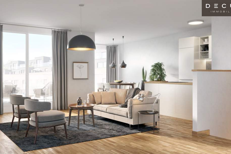 | AB SOFORT VERFÜGBAR | INNENHOFSEITIG | 2 ZIMMER | ASPERNSTRASSE U2 | NEUBAU | TERRASSE | TOP INFRASTRUKTUR, Wohnung-miete, 948,66,€, 1220 Wien 22., Donaustadt