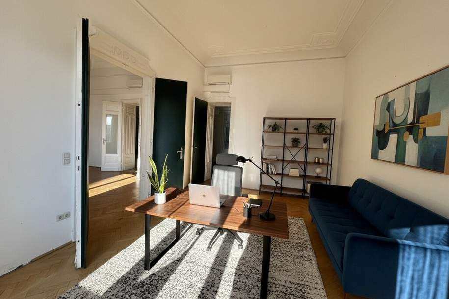 1040! Exklusive Bürofläche direkt neben dem Schwarzenbergplatz in einem stilvollen Altbau mit historischem Charme!, Gewerbeobjekt-miete, 12.752,89,€, 1040 Wien 4., Wieden