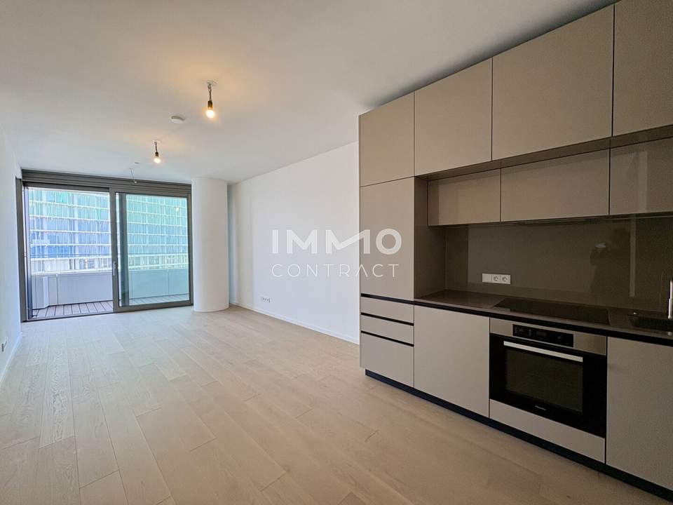 Fantastischer Erstbezug mit durchdachtem Grundriss, Balkon und Sonnenuntergang (Doorman, Gym, Pool, Lounges)