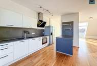 Provisionsfrei: Klimatisierte Dachgeschoss Maisonette mit 2 Terrassen und Kamin nahe Uno City!