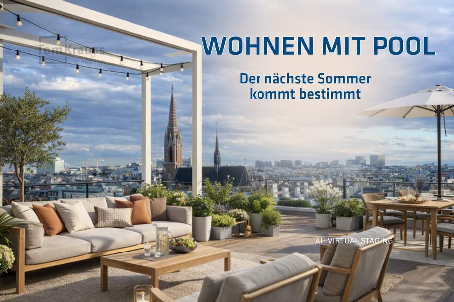 EIN PENTHOUSE DER EXTRAKLASSE – SKYLINE, POOL &amp; ÜBER 100 M² FREIFLÄCHEN, Wohnung-kauf, 1030 Wien 3., Landstraße