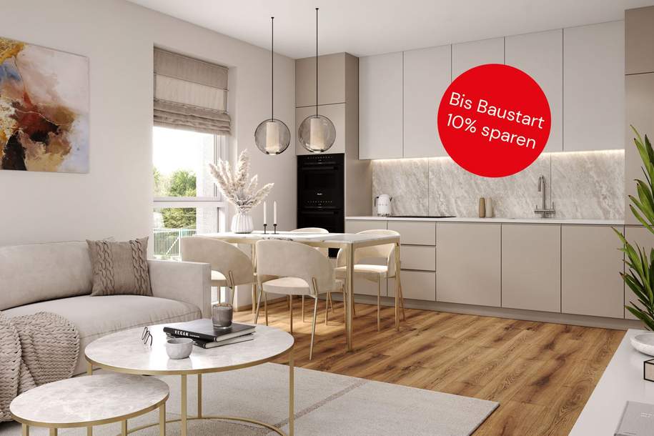 Helles, südostseitiges Apartment mit großem Balkon | 2 Zimmer | Provisionsfrei, Wohnung-kauf, 314.100,€, 1210 Wien 21., Floridsdorf