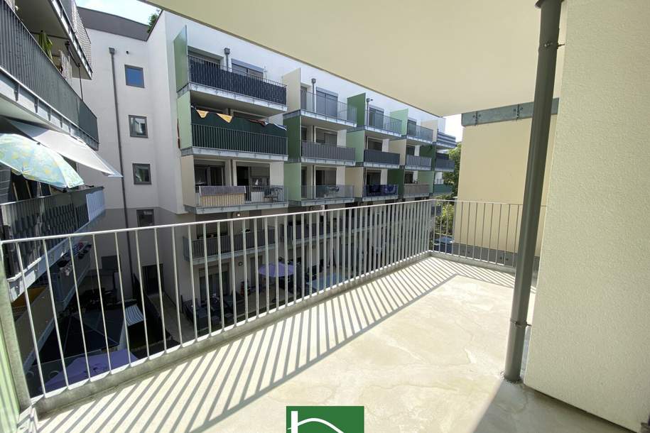 Ruhige Innenhof-Wohnung mit großem Balkon nahe S-Bahn Jedlersdorf, Straßenbahn 26 und SCN mit Einbauküche und Abstellraum!, Wohnung-miete, 825,00,€, 1210 Wien 21., Floridsdorf