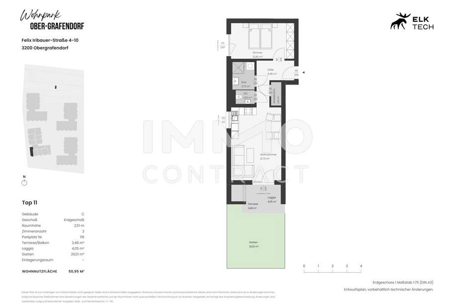 50,95qm 2Zi S-Gartenwohnung Erstbezug, ökologische Bauweise, Wohnung-miete, 698,99,€, 3200 Sankt Pölten(Land)