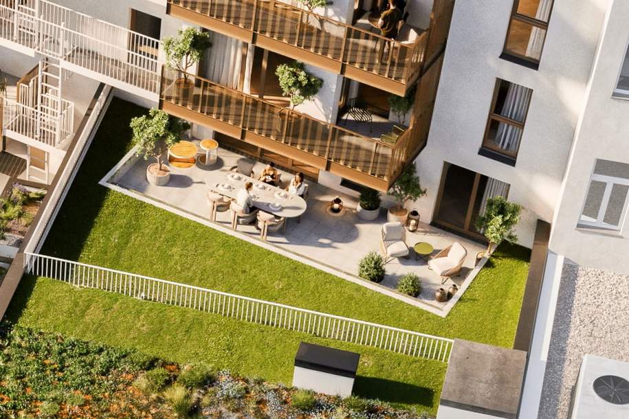 ERSTBEZUG mit großer Terrasse im Innenhof – moderne 2-Zimmer-Wohnung, Wohnung-kauf, 345.700,€, 1220 Wien 22., Donaustadt