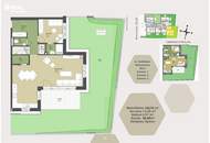 exklusive Maisonette-Wohnung, 5 Zimmer mit Garten und 3 Stellplätzen