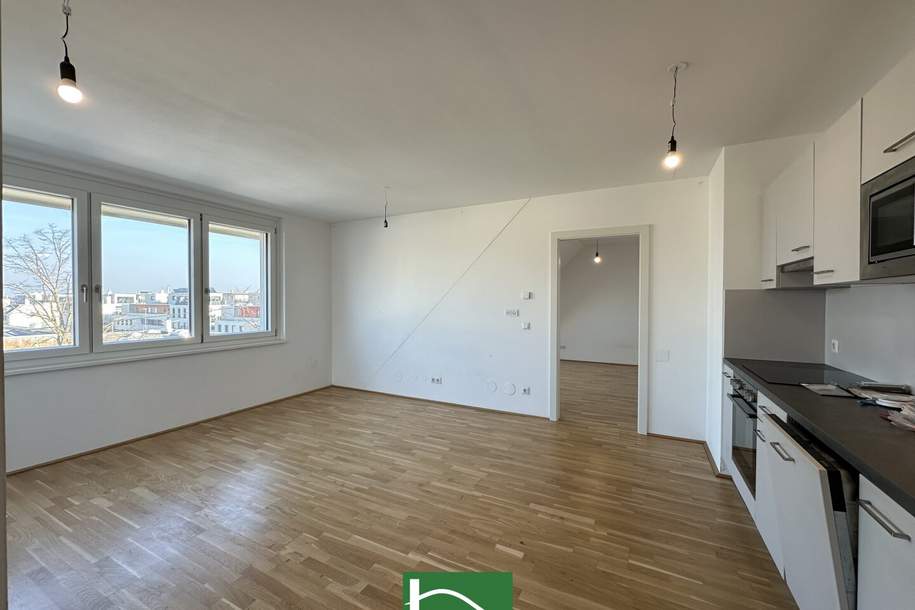 Unbefristete Neubau-Dachgeschosswohnung in Essling mit Einbauküche, Waschtrockner und großer Terrasse!, Wohnung-miete, 849,00,€, 1220 Wien 22., Donaustadt