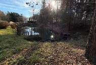 Einzigartiges Baugrundstück mit großem Schwimmteich in Graz