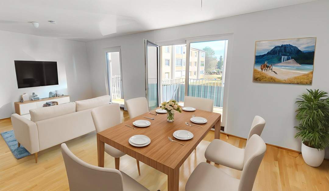 3 Zimmer-Wohnung mit Balkon am Fuße des Bisambergs