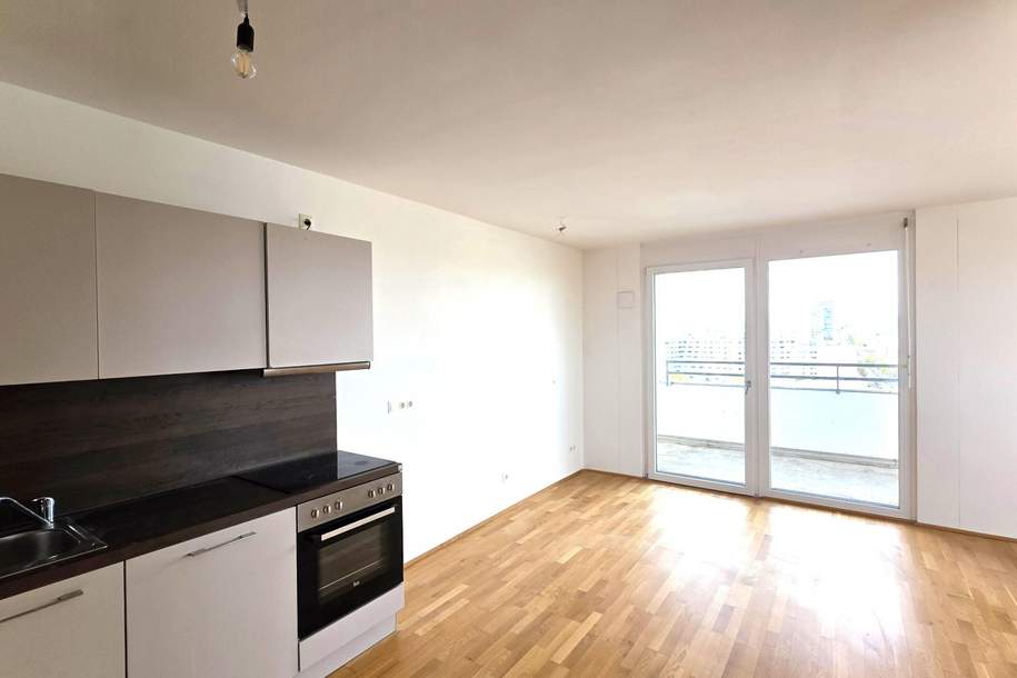 Neubauwohnung mit großer Loggia ++ Deckenkühlung ++ MEGABLICK ++ 10.OG!!, Wohnung-miete, 1.257,59,€, 1110 Wien 11., Simmering