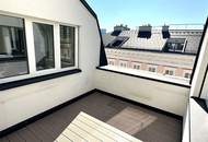 BÖRSE-NÄHE, klimatisiertes 98 m2 Dachgeschoss mit 9 m2 Terrasse, 3 Zimmer, Extraküche, 2 Bäder, Gonzagagasse