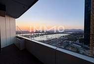 Ganz viel Balkon & ganz Wien im Blick (Gym, Pool, Sauna, Doorman uvm): Neubau-Erstbezug DANUBEFLATS