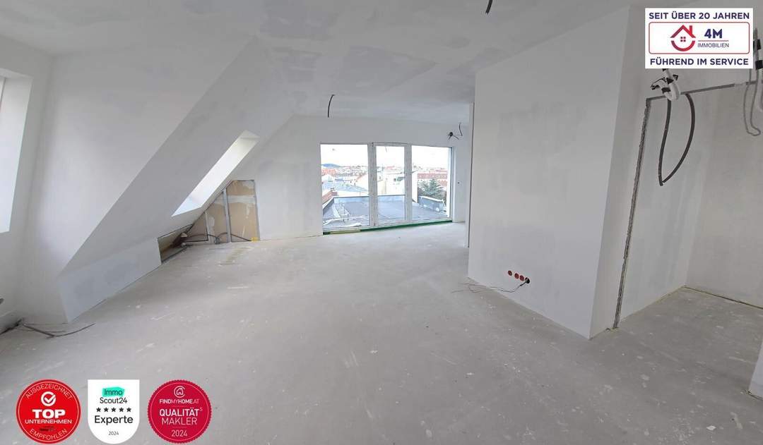 Wunderschöne Dachgeschosswohnung mit 15 m² Terrasse und 24 m² Dachterrasse im Erstbezug!