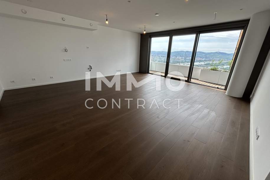 Großzügige 3 Zimmer Wohnung im 41.Stock inkl. atemberaubendem Blick auf die Donau und den Kahlenberg!, Wohnung-miete, 3.947,85,€, 1220 Wien 22., Donaustadt
