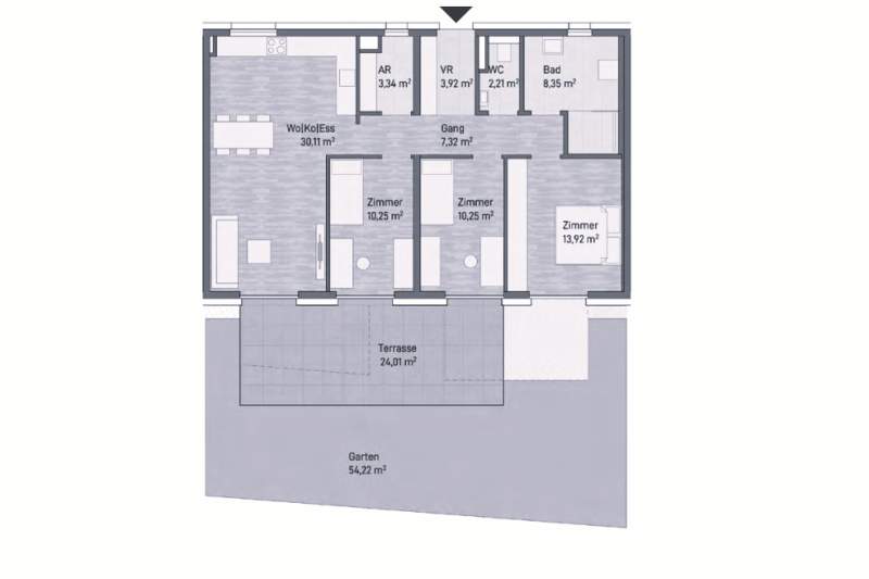 Graz, Jakomini! Neubauprojekt: Exklusive Eigentumswohnung (89m²) mit Terrasse und Eigengarten! Provisionsfrei, Wohnung-kauf, 488.237,€, 8010 Graz(Stadt)