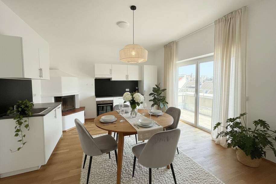 AB 2026! 1080! UNBEFRISTET! 5 ZIMMER ! Schönes und frisch saniertes DG mit Balkon!, Wohnung-miete, 3.784,28,€, 1080 Wien 8., Josefstadt