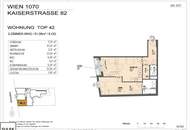 Kaiserstraße: ab 1.2.27 verfügbar - helle praktisch aufgeteilte 2 Zimmer Neubauwohnung mit Loggia