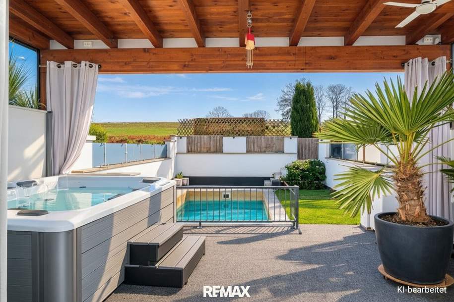 Reihenhaus mit Pool, viel Platz & sonniger Lage in Steinhaus, Haus-kauf, 446.000,€, 4641 Wels-Land