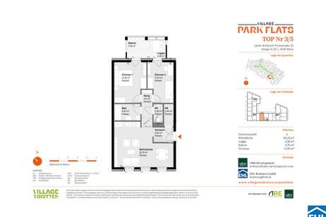 Zukunftssicher investieren in Wiens begehrtem Stadtteil – PARK FLATS, Wohnung-kauf, 352.000,€, 1030 Wien 3., Landstraße