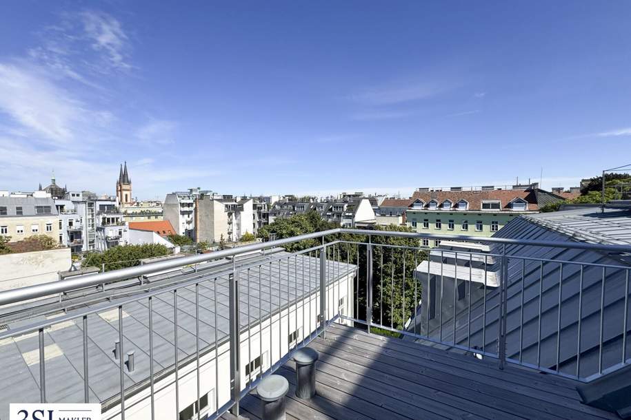 Traumblick! Urbanes Wohnen– 1,5-Zimmer-Juwel im 7. Bezirk mit riesiger Dachterrasse, Wohnung-kauf, 469.000,€, 1070 Wien 7., Neubau
