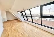 ERSTBEZUG! Exklusive lichtdurchflutete Dachgeschoss-Maisonette mit großzügigen Freiflächen und spektakulärem Weitblick ++ Luxuriöses Wohnen über den Dächern Wiens!