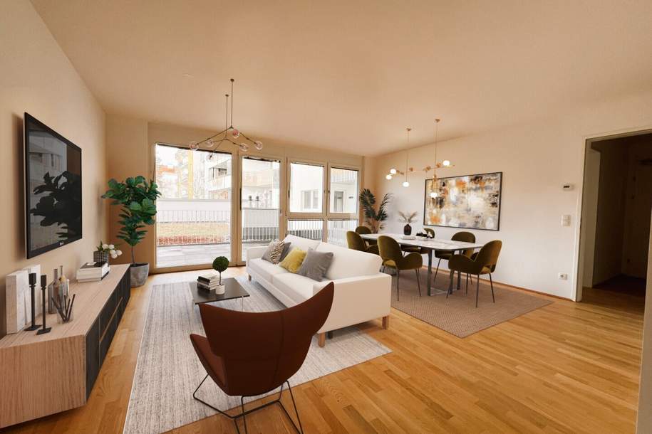 Erstbezug! Sehr schön aufgeteilte 3-Zimmer Wohnung mit toller 24 m² Terrasse - Nähe Floridsdorfer Bahnhof, Wohnung-kauf, 425.000,€, 1210 Wien 21., Floridsdorf