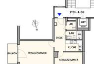 Top Infrastruktur und Verkehrsanbindung, 2 Zimmer mit Balkon im 4. Liftstock. Heizung und Warmwasser im Mietpreis inkludiert