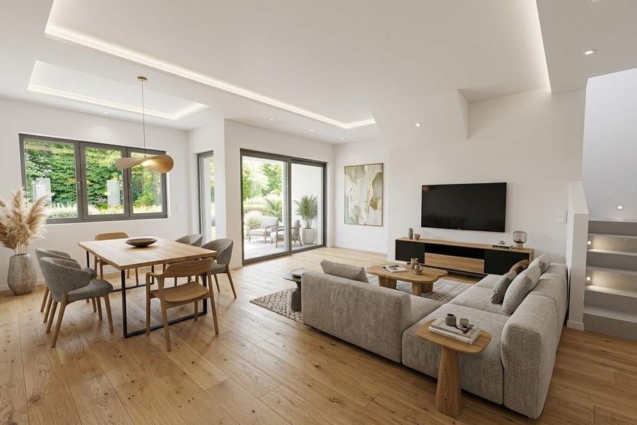ERSTBEZUG | Wohnen am Fluss | Garten | Terrasse | Panoramablick, Haus-kauf, 394.000,€, 2490 Wiener Neustadt(Land)