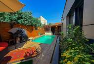 Modernes Holz-Bungalow mit Pool, Sauna & Südgarten | Wohnen wie im Urlaub in 1210 Wien