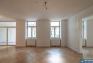 Neuwertige Zwei-Zimmer-Altbau-Wohnung mit Terrasse und Loggia! Absolute Ruhelage in herrlich begrüntem Innenhof nächst Naschmarkt!