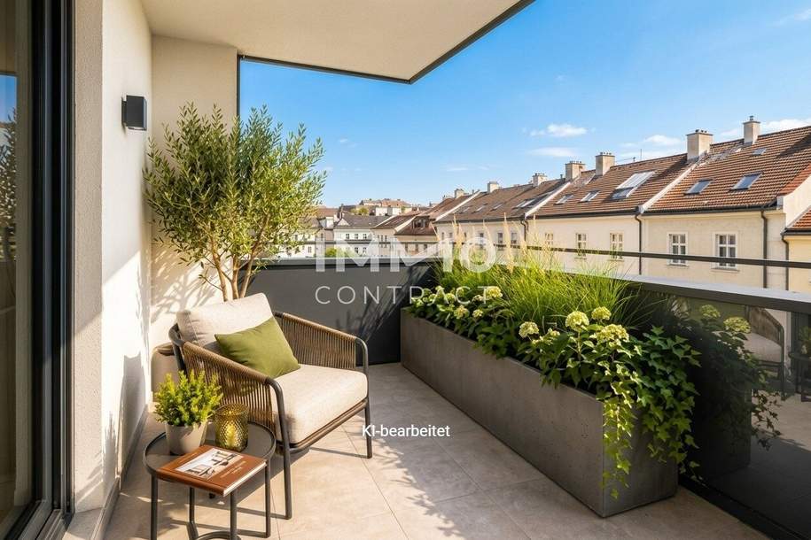 Wohnen auf höchstem Niveau – 2-Zimmer-Neubau mit Westbalkon & Loggia nahe Schönbrunn, Wohnung-kauf, 309.000,€, 1120 Wien 12., Meidling