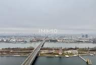 Sky Living für Familien im DC2 Tower – Exklusive 3-Zimmer-Eckwohnung mit zwei Loggien, Südblick und Weitblick über Wien &amp; Donau. Raum zum Ankommen. Platz zum Wachsen.