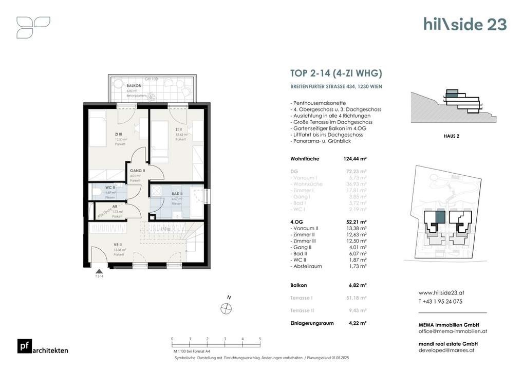 Außergewöhnliche Maisonette mit 4 Zimmer und 2 Dachterrasse zu verkaufen!
