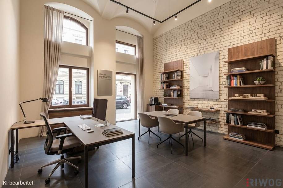 Vielseitige Gewerbeeinheit | Sanierungsbedürftiger Altbau mit Loft-Feeling | Balkon-Option (baubewilligt) | Raumhöhe bis zu ca. 4,25 m | Nähe Einsiedlerpark, U4 Margaretengürtel, künftiger U2-Station Reinprechtsdorfer Straße, Gewerbeobjekt-kauf, 179.000,€, 1050 Wien 5., Margareten
