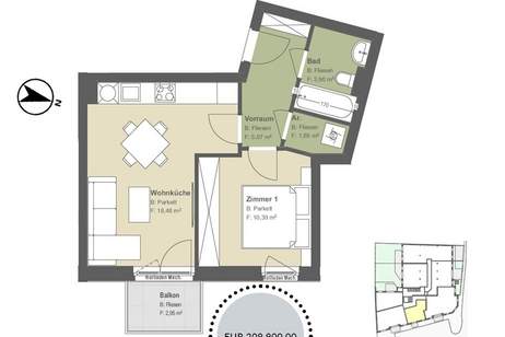 ++ NUR noch 5 Wohnungen ++ Living in KRITZENDORF, Wohnung-kauf, 188.910,€, 3420 Tulln