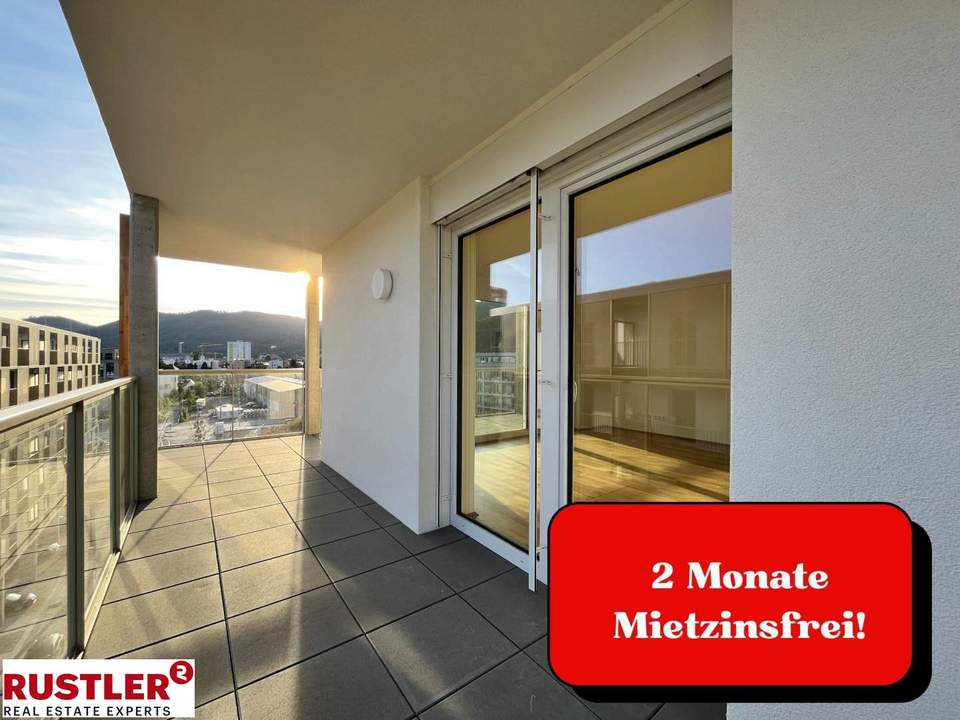 2 MONATE MIETZINSFREI!! - 2-Zimmerwohnung mit großem Balkon - WESTAUSRICHTUNG