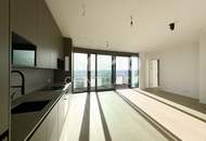 TOP-Aussicht auf City, Kahlenberg, Donau: Erstbezug DANUBEFLATS mit Gym, Saunen, Pool, Bar & Lounge