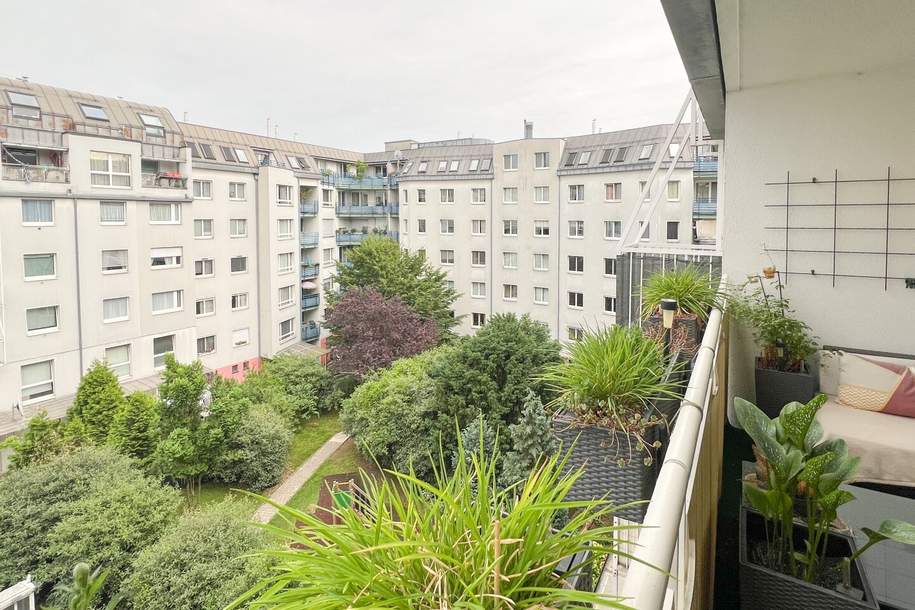 Hell und ruhig - Loggia mit Blick in den begrünten Innenhof, Wohnung-kauf, 380.000,€, 1200 Wien 20., Brigittenau