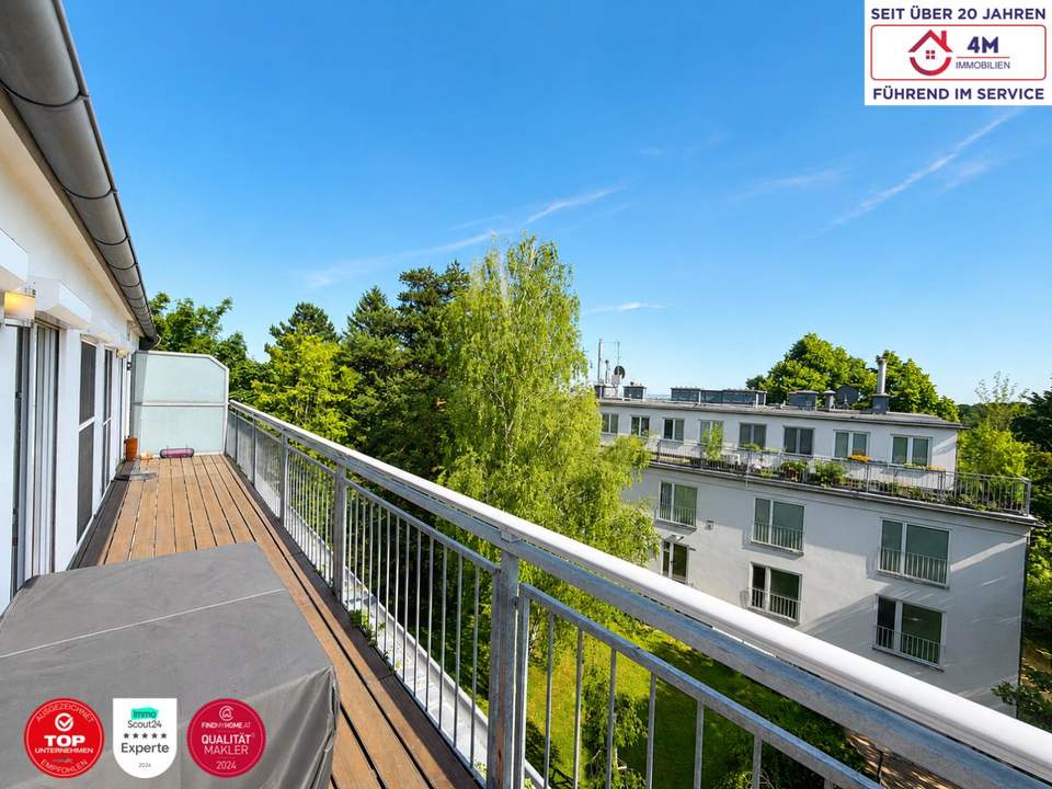 Lichtdurchflutete Wohnung mit privatem Garagenplatz und traumhafter 24m2 Terrasse ins Grüne im 18. Bezirk!
