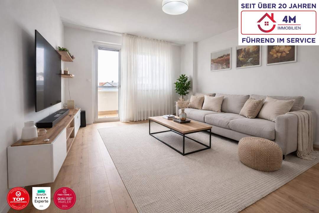 94m² Familienwohnung mit Balkon – 5 Min zum Bahnhof (Direktzug nach Wien) Beschreibung