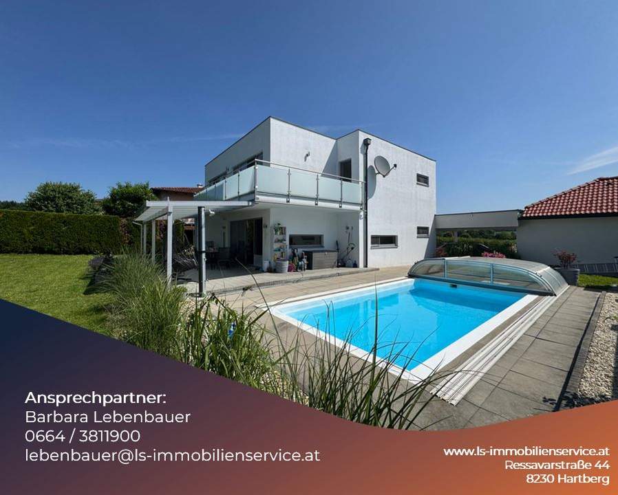 Modernes &amp; Exklusives Einfamilienhaus mit Pool in ruhiger Lage von Markt Allhau