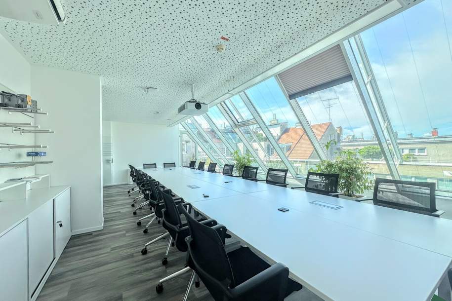 Lichtdurchflutetes DG-Büro mit Terrassen im Botschaftsviertel, Gewerbeobjekt-miete, 5.097,09,€, 1040 Wien 4., Wieden