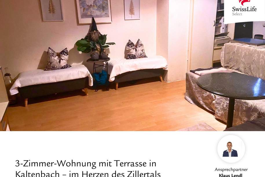 Diese Immobilie wird im Rahmen eines Leibrentenmodells mit lebenslangem Wohnrecht angeboten: 3-Zimmer-Wohnung mit Terrasse in Kaltenbach – im Herzen des Zillertals., Wohnung-kauf, 6272 Schwaz
