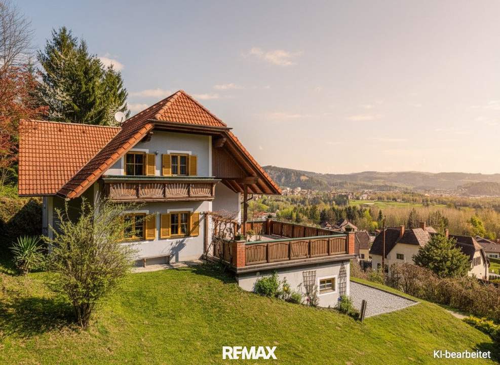 Einfamilienhaus in Maria Lankowitz mit Garage, Terrasse, 2 Balkonen, Fernsicht und großem Grundstück