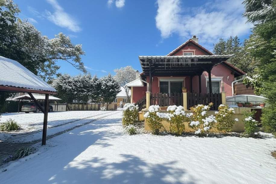 Neujahrsaktion! PROVISIONSFREI! Winterzauber In UNGARN bei der Österreichischen Grenze! Doppelgrundstück | neue Küche | Pool | Brunnen | niedrige Betriebskosten | großzügiger Garten | 2 Carports, Haus-kauf, 289.000,€, 2425 Neusiedl am See