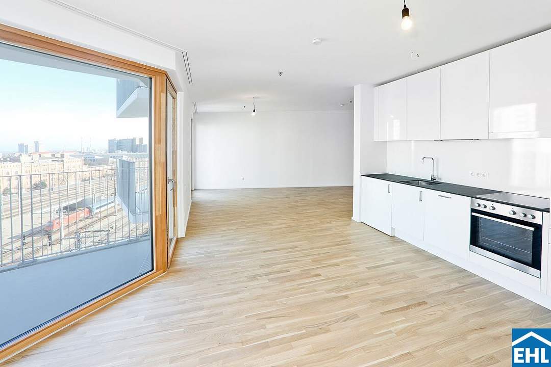 Sonnwendviertel: 1-Zimmer-Wohnung mit Balkon im 6. OG – Fitnessraum, Co-Working & Rooftop-Terrasse inklusive!